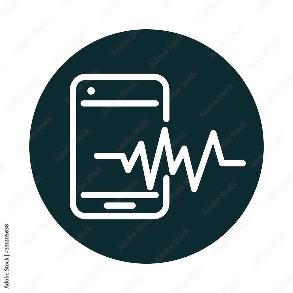 smartphone frequency sound block style icon smartphone frequency sound block style icon