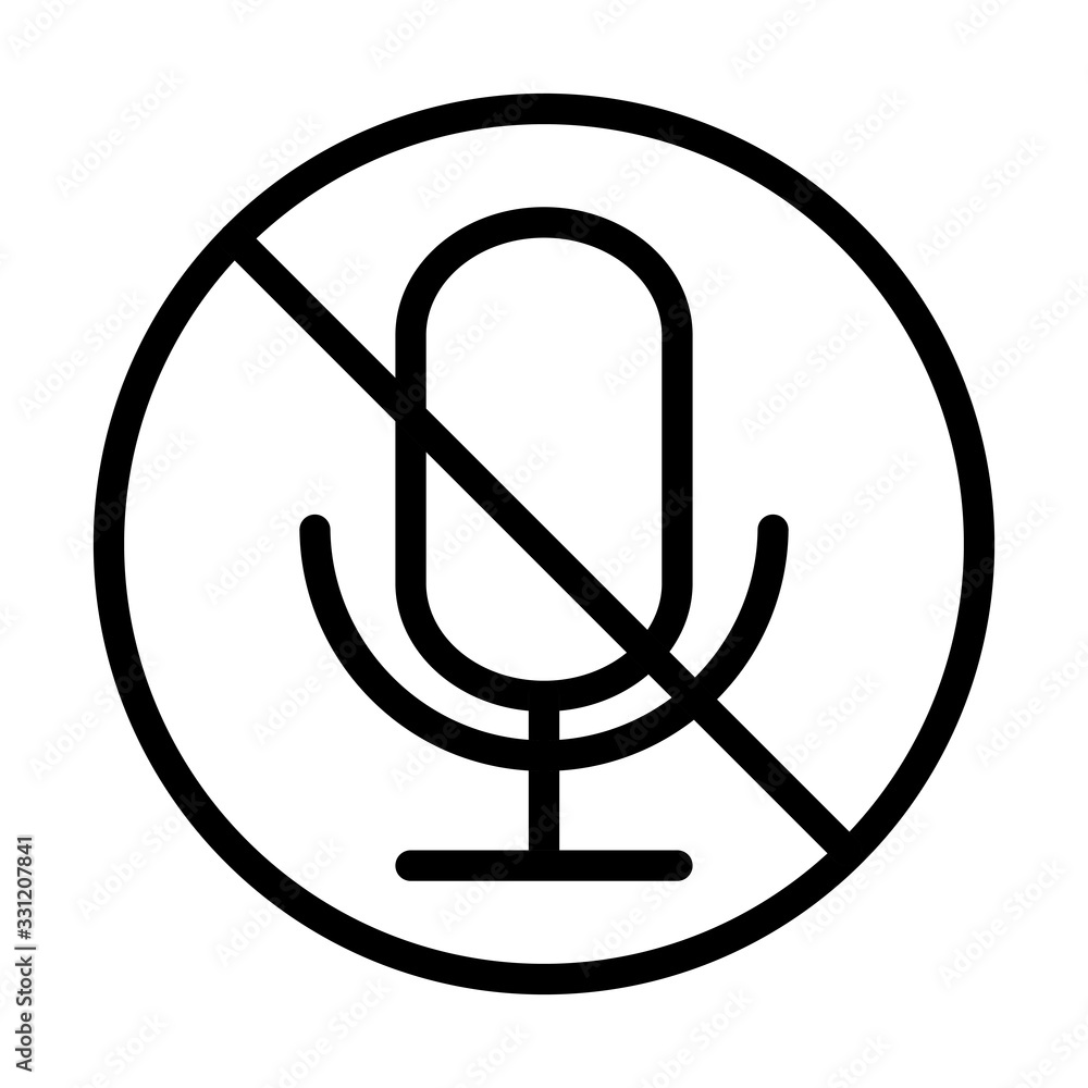 microphone audio muted sound line style icon microphone audio muted sound line style icon