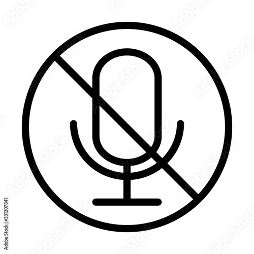 microphone audio muted sound line style icon