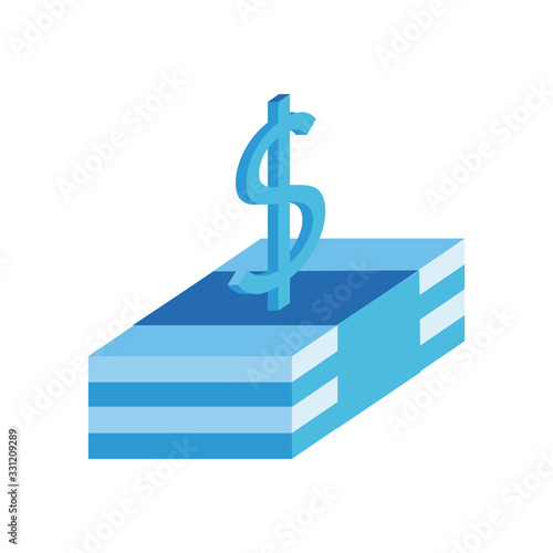 bills money dollars isometric style icon