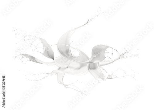 Wallpaper Mural wave of milk with splashing, isolated on white Torontodigital.ca