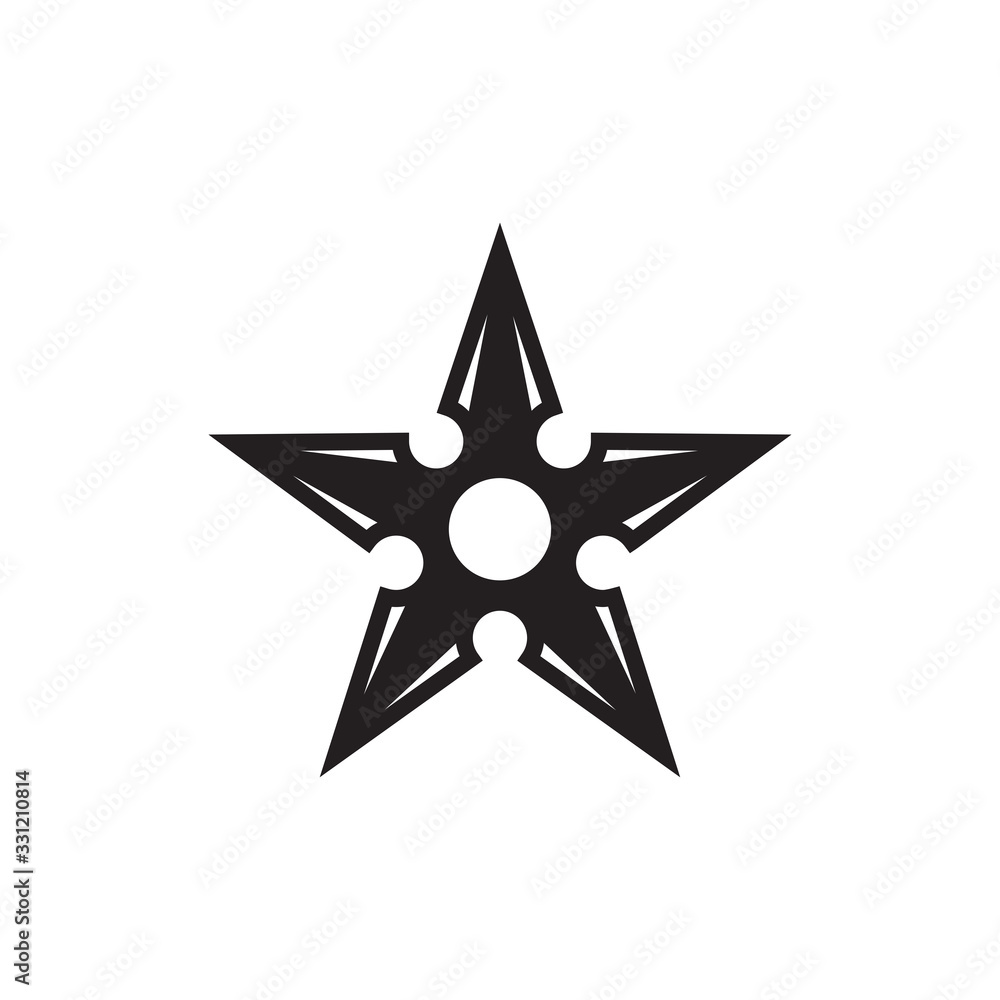 ninja shuriken icon in trendy flat style ninja shuriken icon in trendy flat style