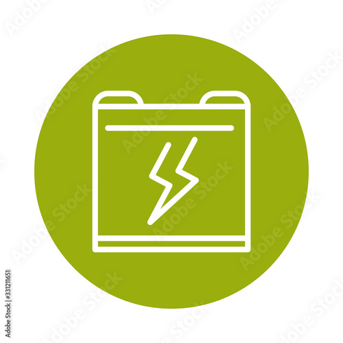 battery power supply alternative sustainable energy block line style icon