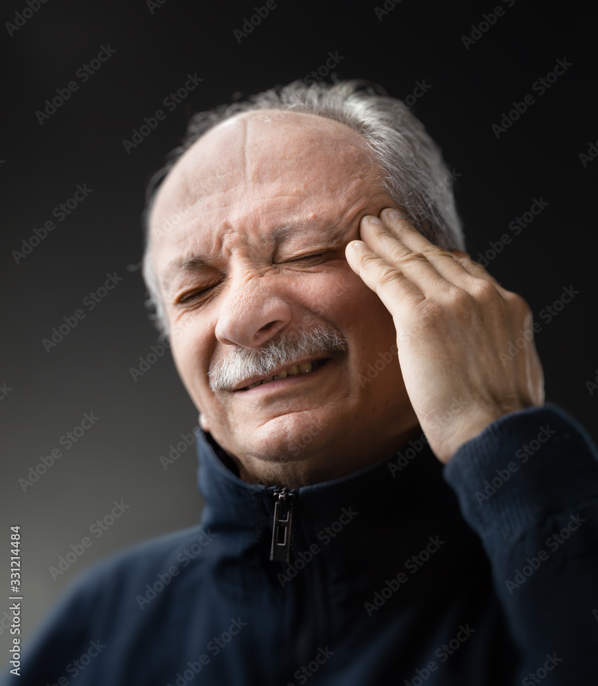 Old man with infection and high temperature Old man with infection and high temperature
