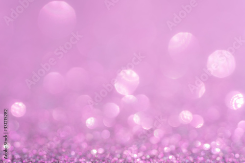 Glitter  sparkle defocused blurred light pastel pink background with bokeh lights