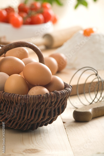 Eggs on the basket