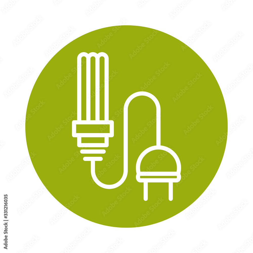light bulb plug cable alternative sustainable energy block line style icon light bulb plug cable alternative sustainable energy block line style icon