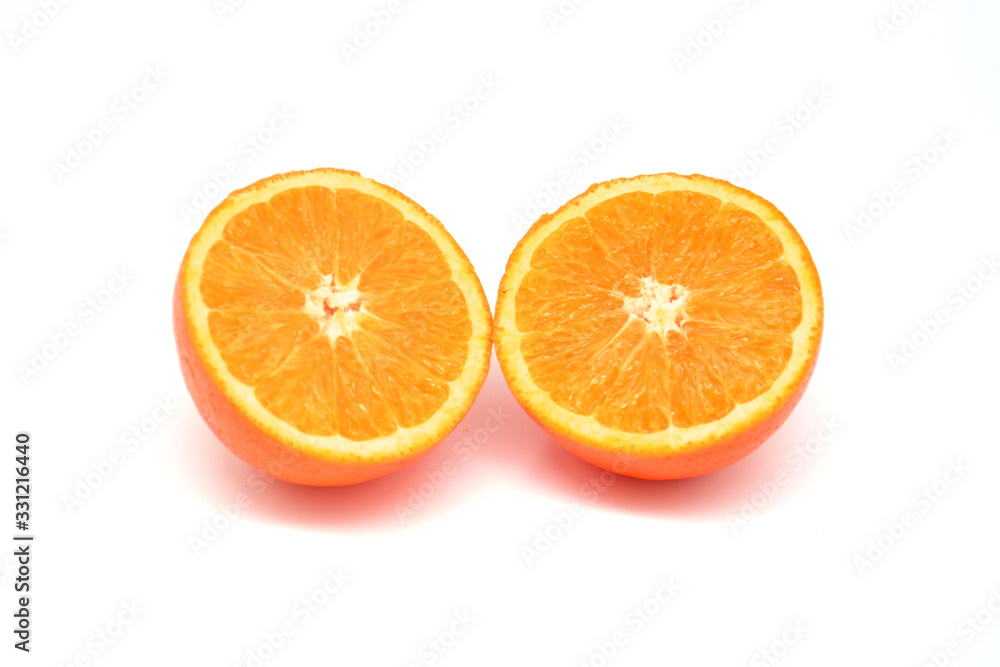 Slice of fresh orange isolated on white background Slice of fresh orange isolated on white background