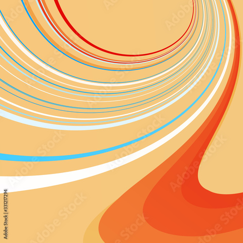 Abstract volumetric geometric background. thin twisted lines in motion