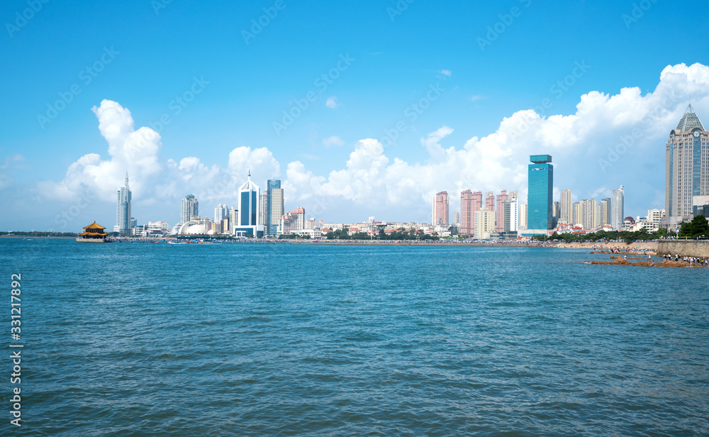 Modern Urban Skyline in Qingdao, China Modern Urban Skyline in Qingdao, China