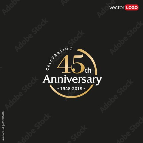45TH/forty-five/45 Years Anniversary Logo Vector Template Design Illustration