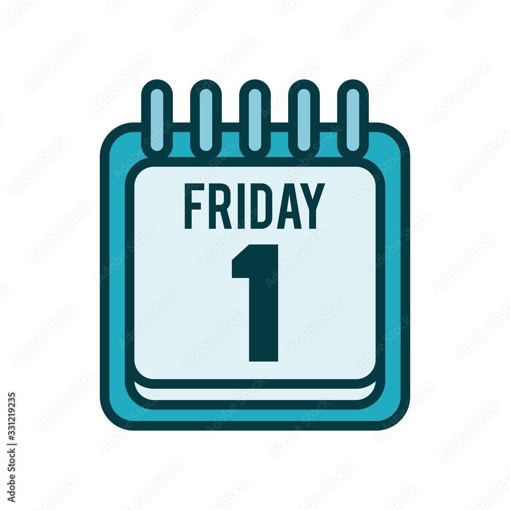 friday one calendar line style icon friday one calendar line style icon