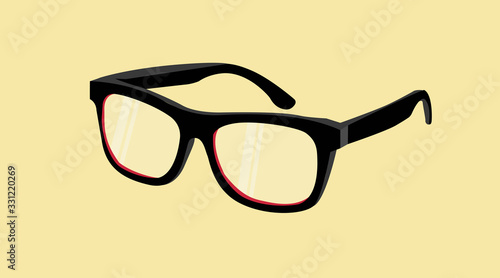Vector Isolated Illustration of Black Glasses