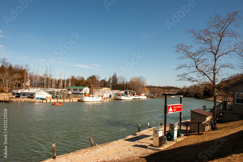 Bayfield Ontario. View of the iconic marina and water. Beautiful boating community photo
