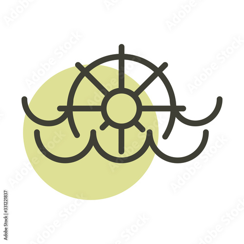 water mill alternative sustainable energy line style icon
