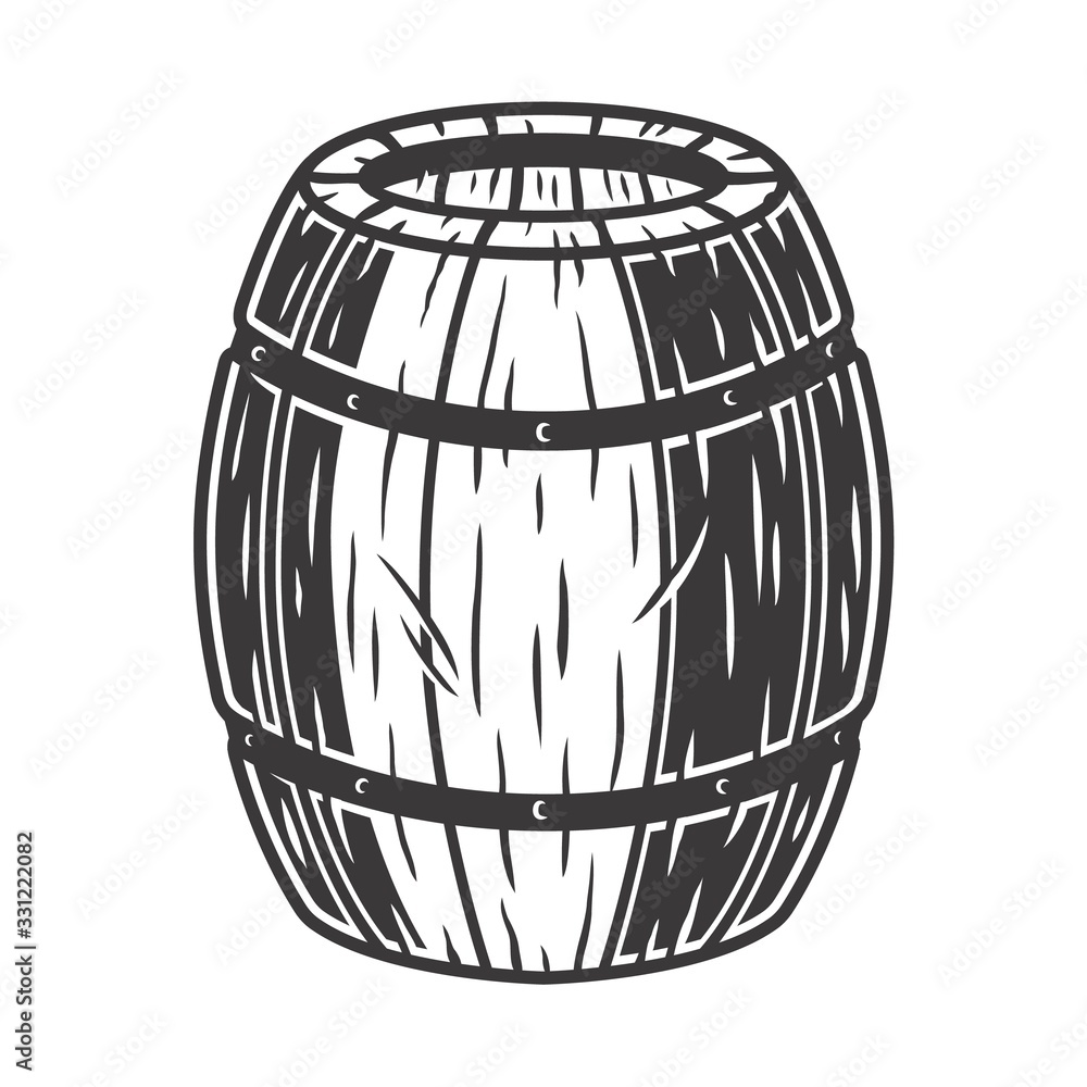 Wooden barrel with craft beer bar menu Wooden barrel with craft beer bar menu