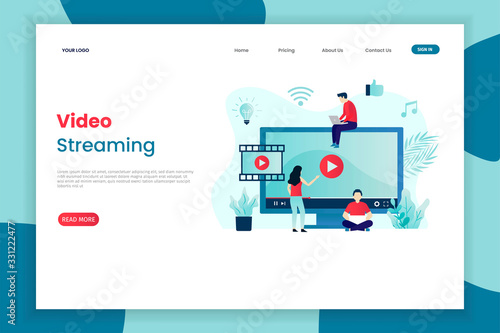 video streaming service landing page template. Landing page template