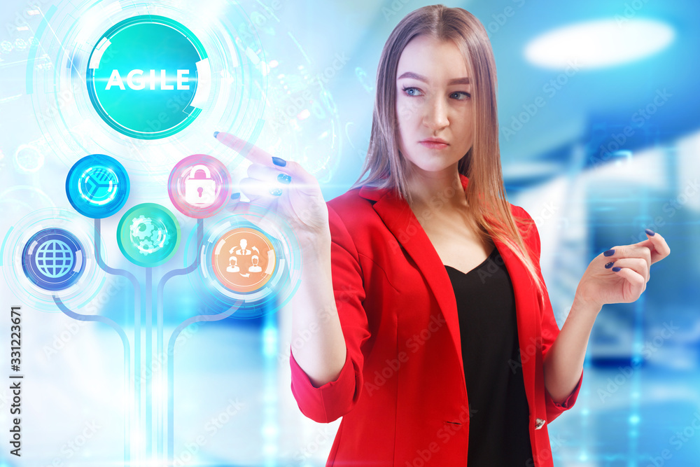 © photon_photo - Business, Technology, Internet and network concept. Young businessman working on a virtual screen of the future and sees the inscription: