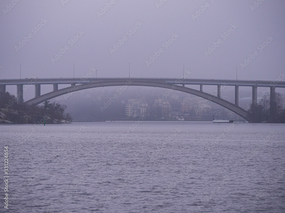 Naklejka premium bridge in fog
