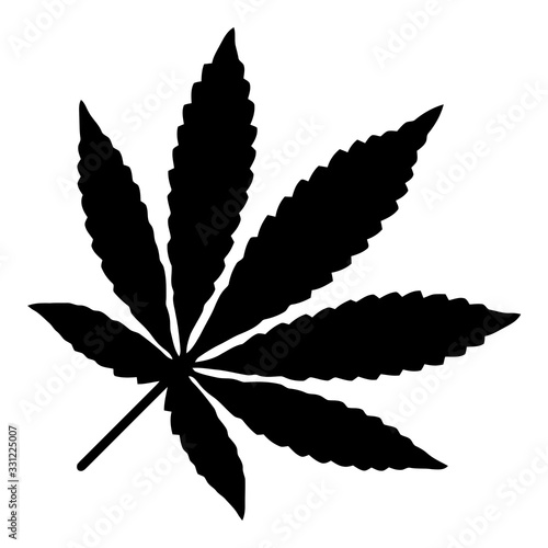 Cannabis Leaf With Stem Clipart 2