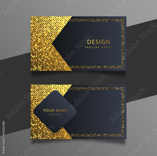 Elegant minimal black and gold business card template.