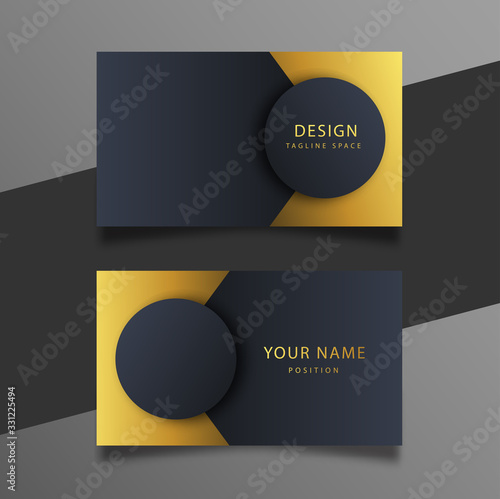 Elegant minimal black and gold business card template.