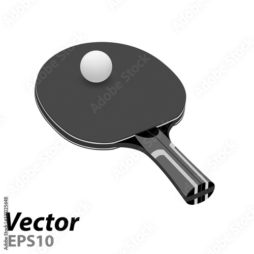 Ping pong racket in vector on white background.Table tennis racket in vector.