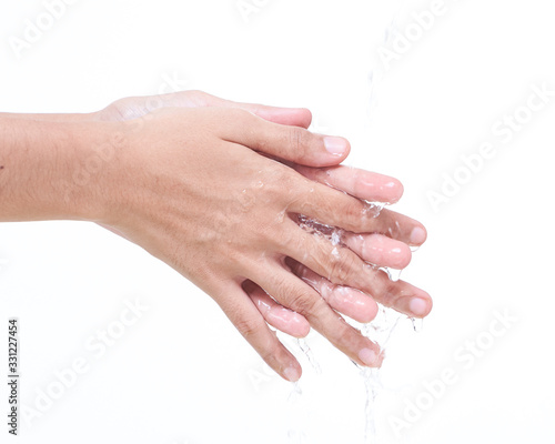 Isolated of Wash Hand with soap to cleaning