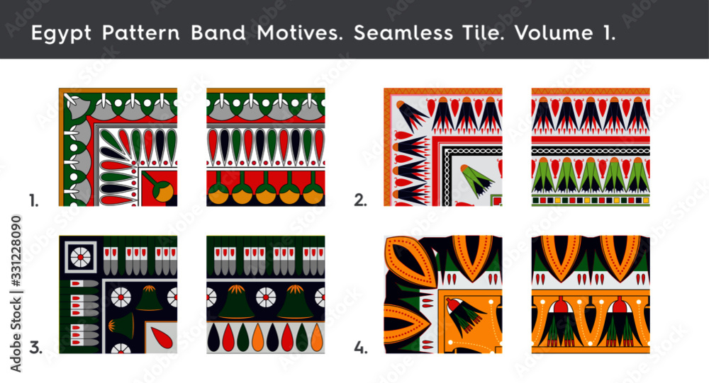 Fototapeta Egypt Patterns Band Motives. Seamless Tile. Volume 1.