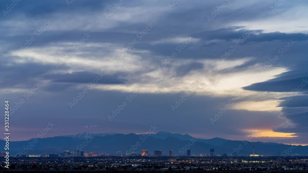 Sunset time lapse of red afterglow over the famous strip of Vegas Sunset time lapse of red afterglow over the famous strip of Vegas