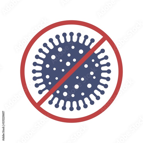Coronavirus Covid-19 Corona virus icon. China pathogen respiratory infection influenza pandemic. virion of Corona-virus. Vector