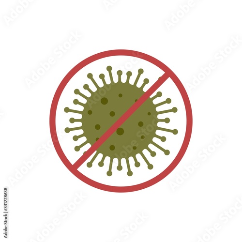 Coronavirus Covid-19 Corona virus icon. China pathogen respiratory infection influenza pandemic. virion of Corona-virus. Vector