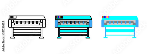 inkjet printer icon set isolated on white background for web design