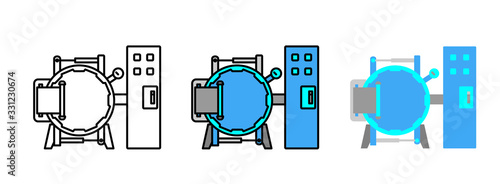 metallurgical furnances icon set isolated on white background for web design