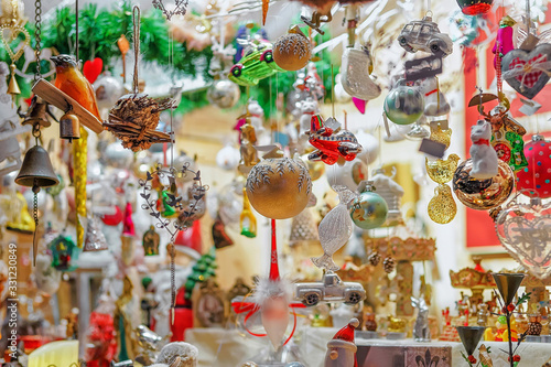 Christmas tree decorations at the Vilnius Christmas Market