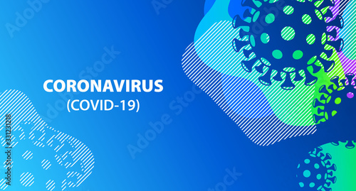 Coronavirus COVID-19 background. Virus 2019-nCoV pandemic vector template.