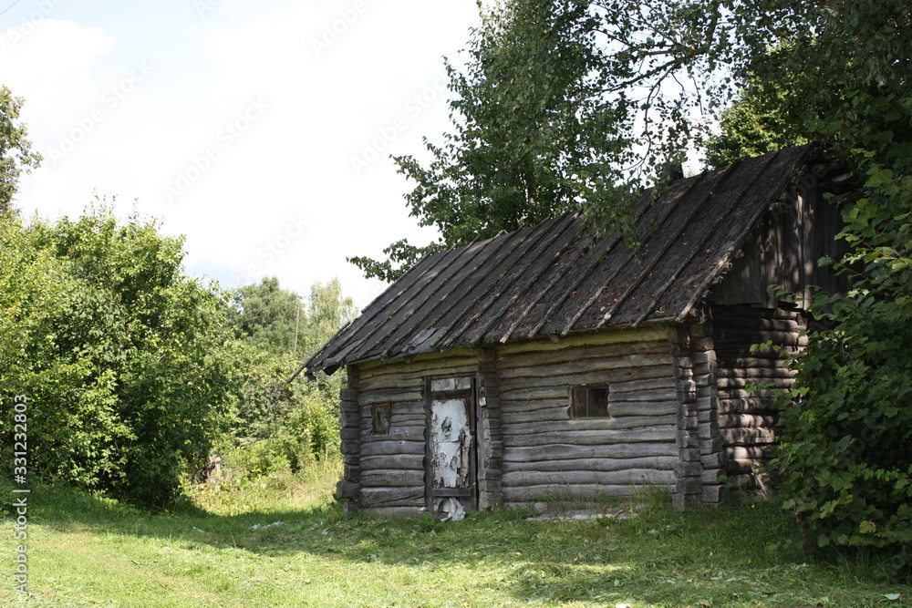 old wooden house in the forest