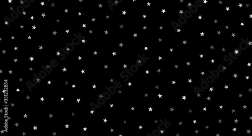 White stars on a black background, a scattering of stars, the night sky