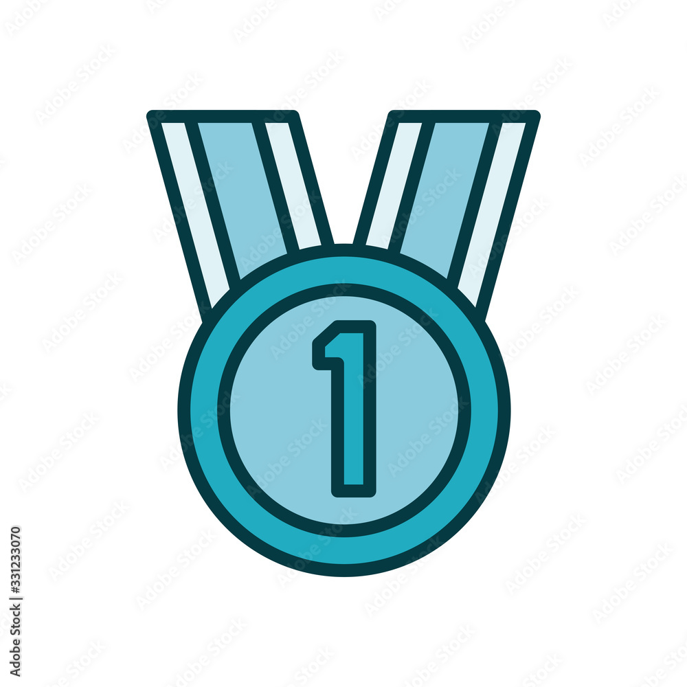 medal number one line style icon medal number one line style icon