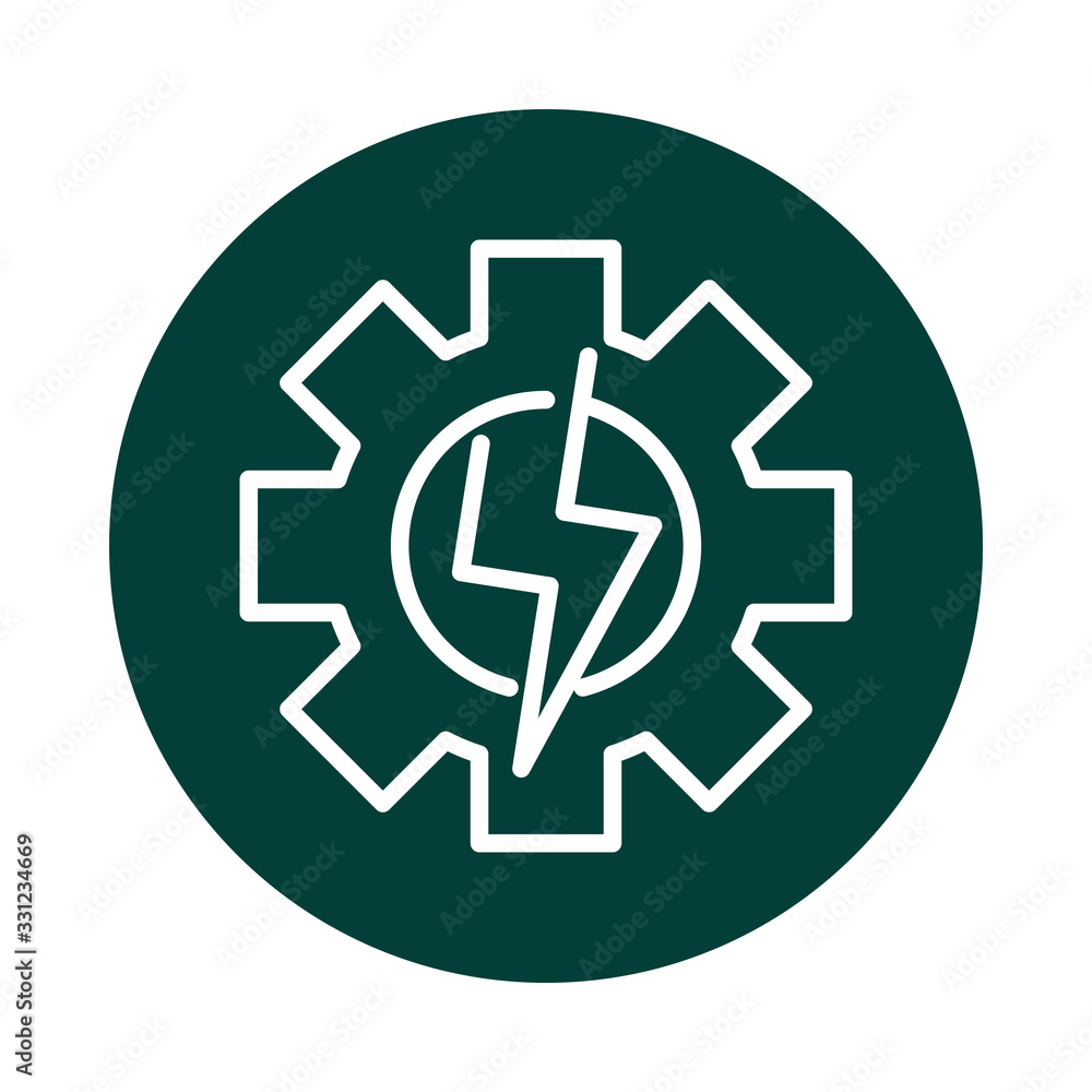 power gear ecology alternative sustainable energy block line style icon power gear ecology alternative sustainable energy block line style icon