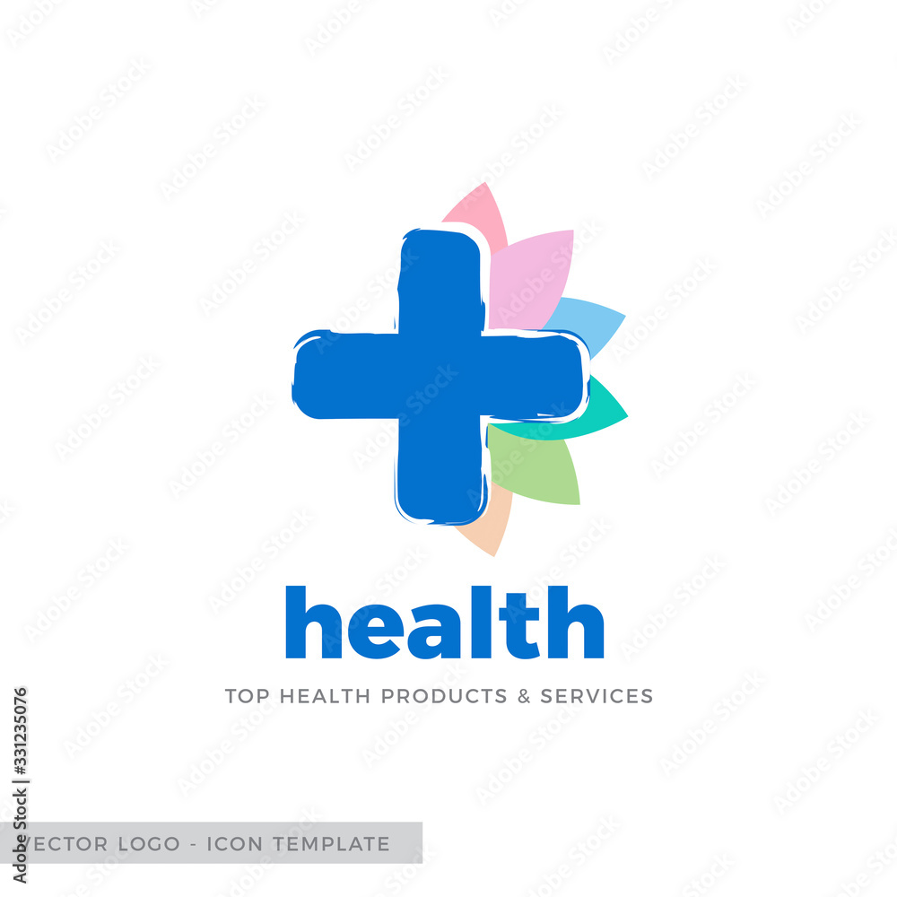 Fototapeta premium Cross, health logo - icon, vector design