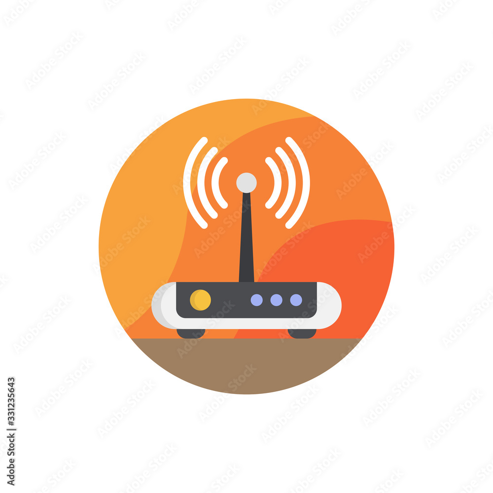 Wifi Router Vector Icon Filled Outline Illustration. Wifi Router Vector Icon Filled Outline Illustration.