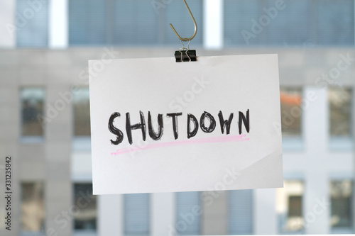 Business shutdown symbol, covid-19,corona virus epidemic
