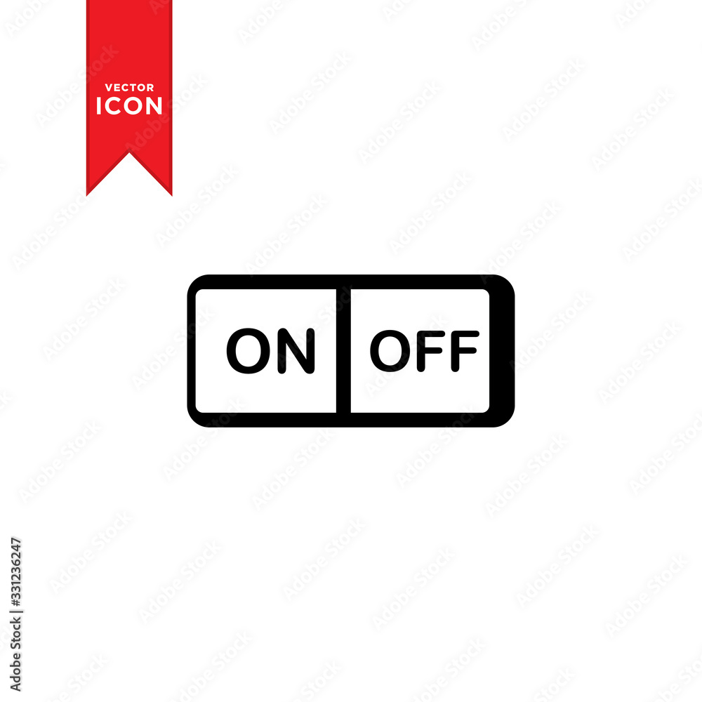 On/off Toggle switch button icon vector. Trendy flat design style on white background. On/off Toggle switch button icon vector. Trendy flat design style on white background.