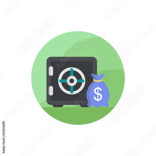 Locker Vector Icon Filled Outline Illustration.
