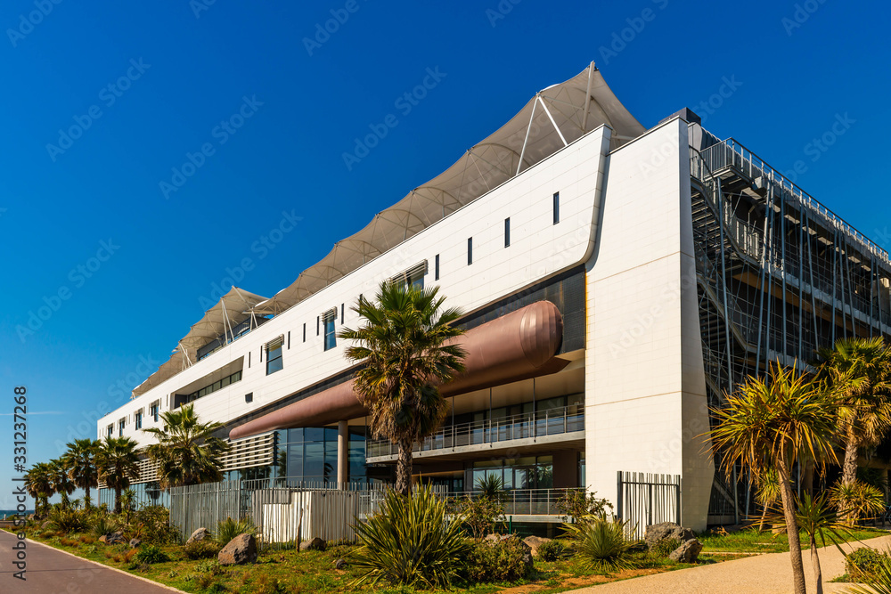 Fototapeta premium Building of spa treatments in Balaruc-les-Bains in the Herault in Occitania, France