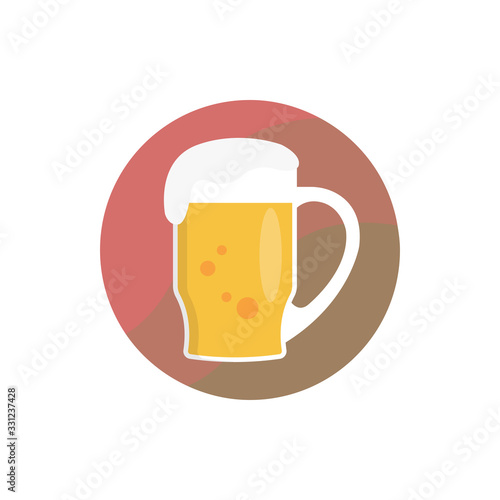 Beer Mug Vector Icon Filled Outline Illustration.