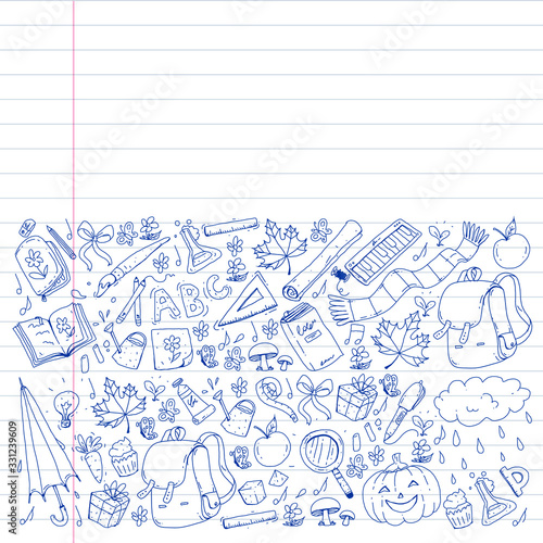 Internet online education icons for children.