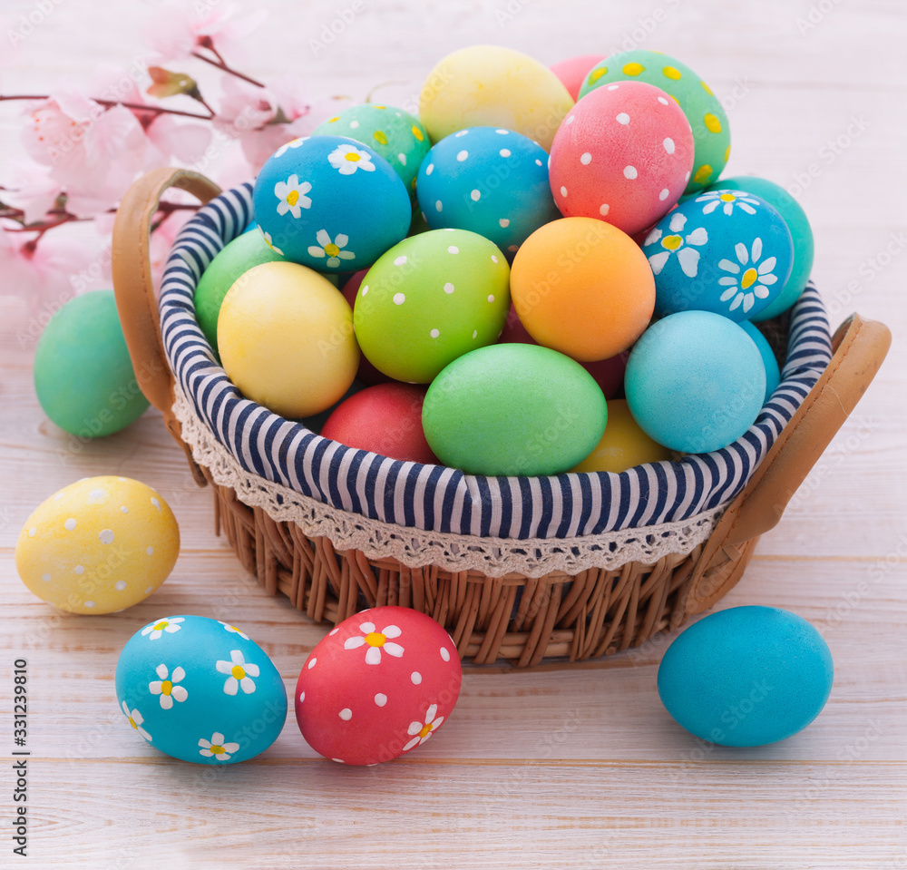 Easter eggs on wooden background Easter eggs on wooden background