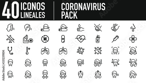 Pack de 40 iconos Coronavirus